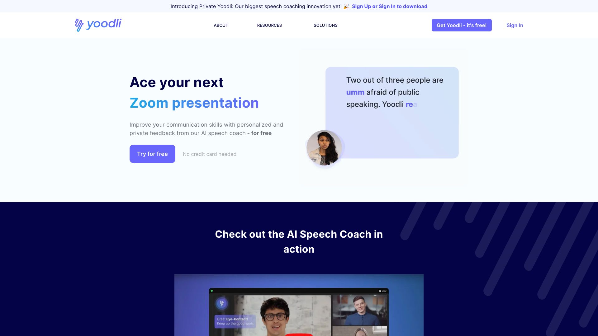 Yoodli AI Speech Coach - AI Tool