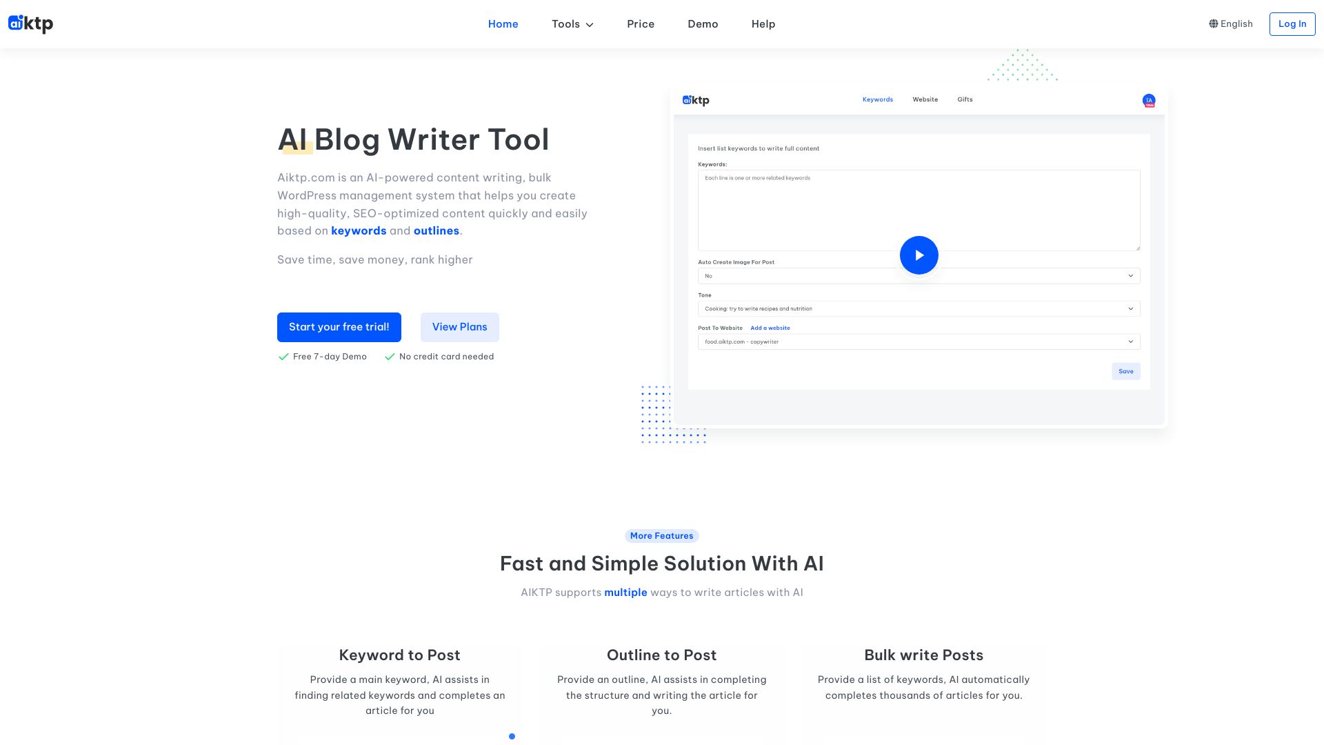 AI Keywords To Posts - AI Tool