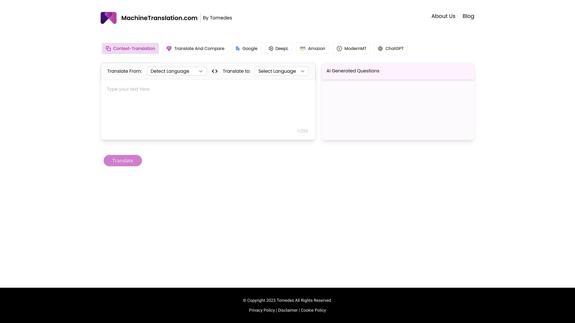 MachineTranslation - AI Tool