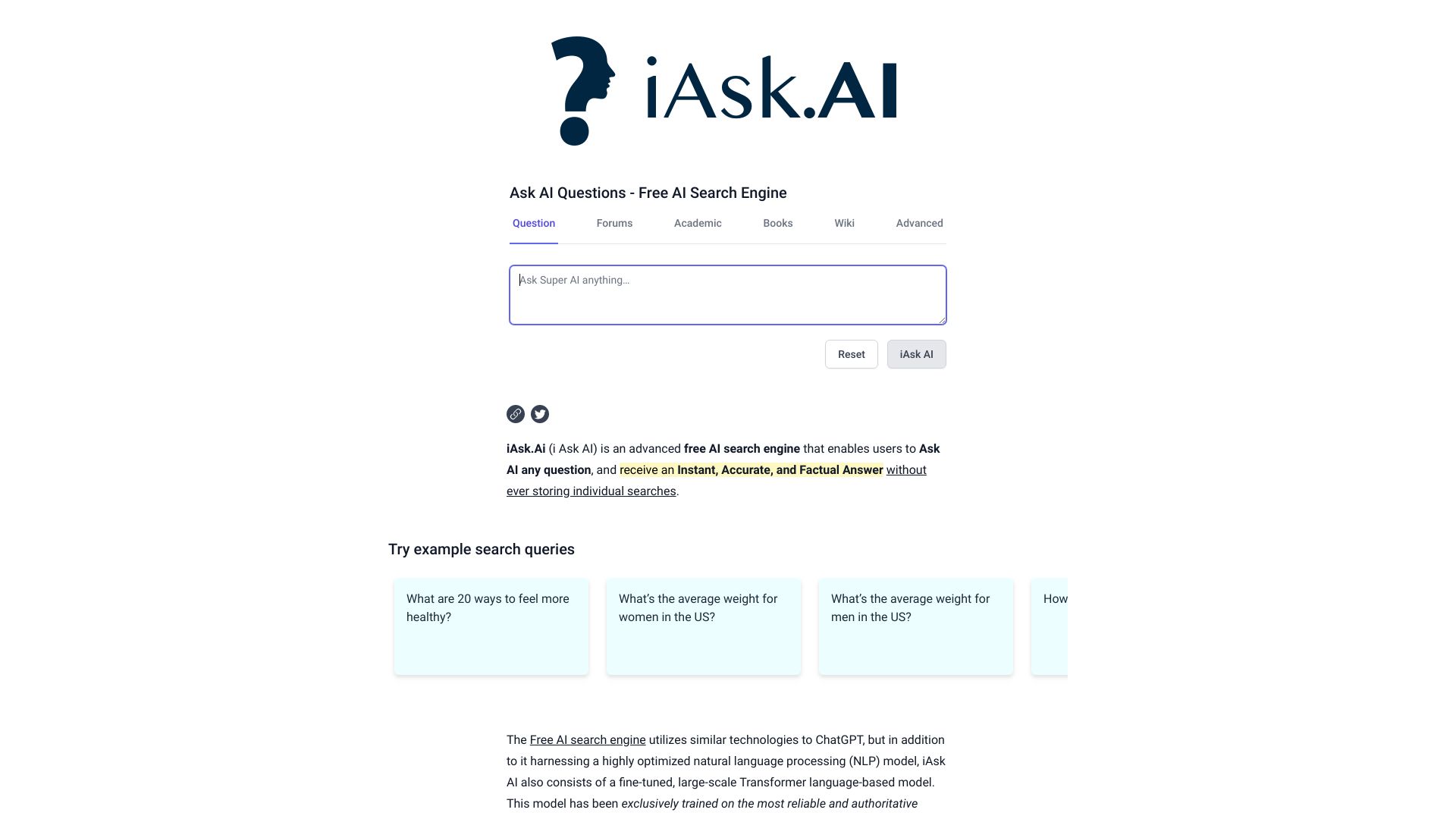iAsk Ai Generative Ai Search Engine - AI Tool