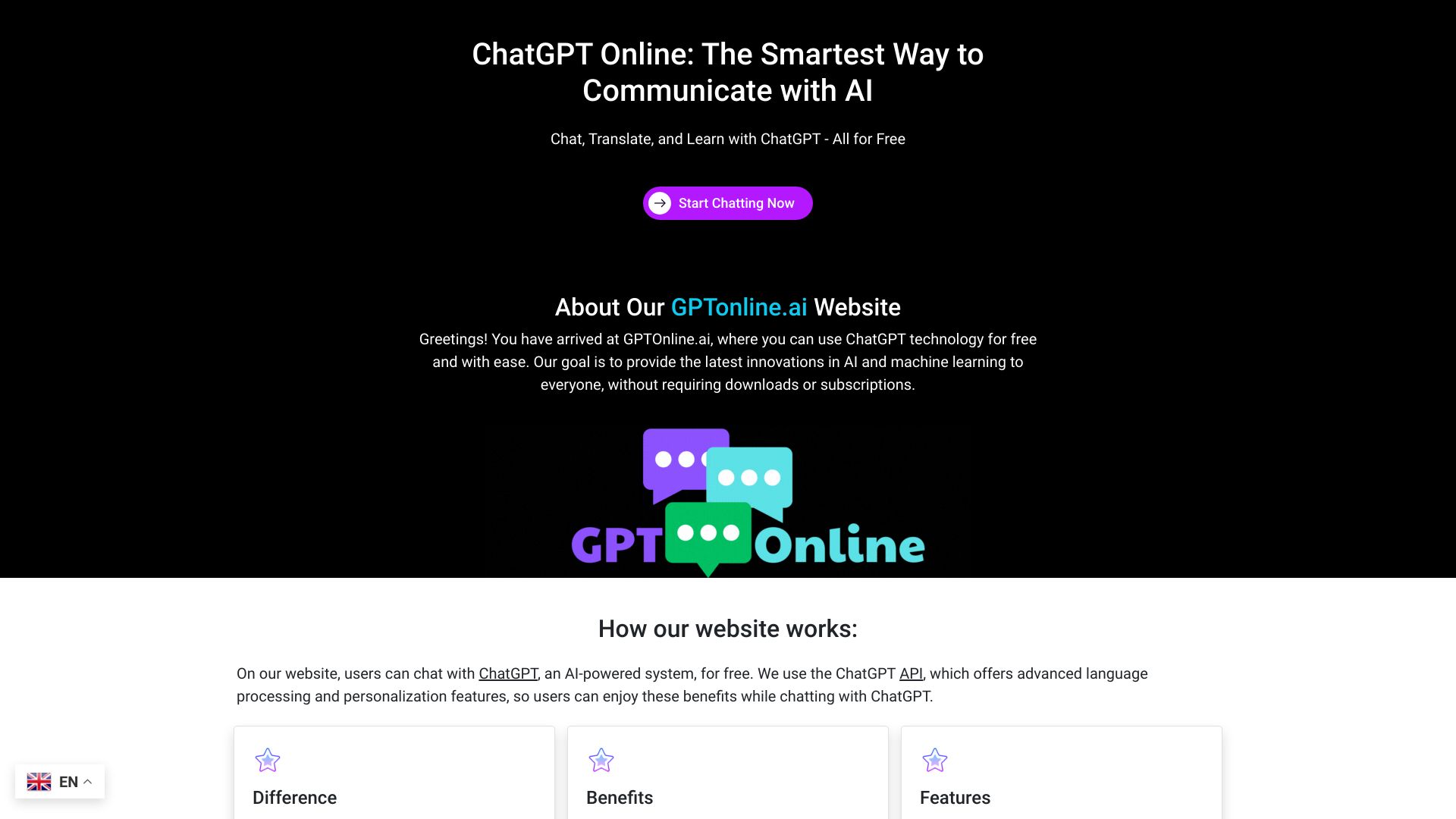 ChatGPT Online - GPTOnline.ai - AI Tool