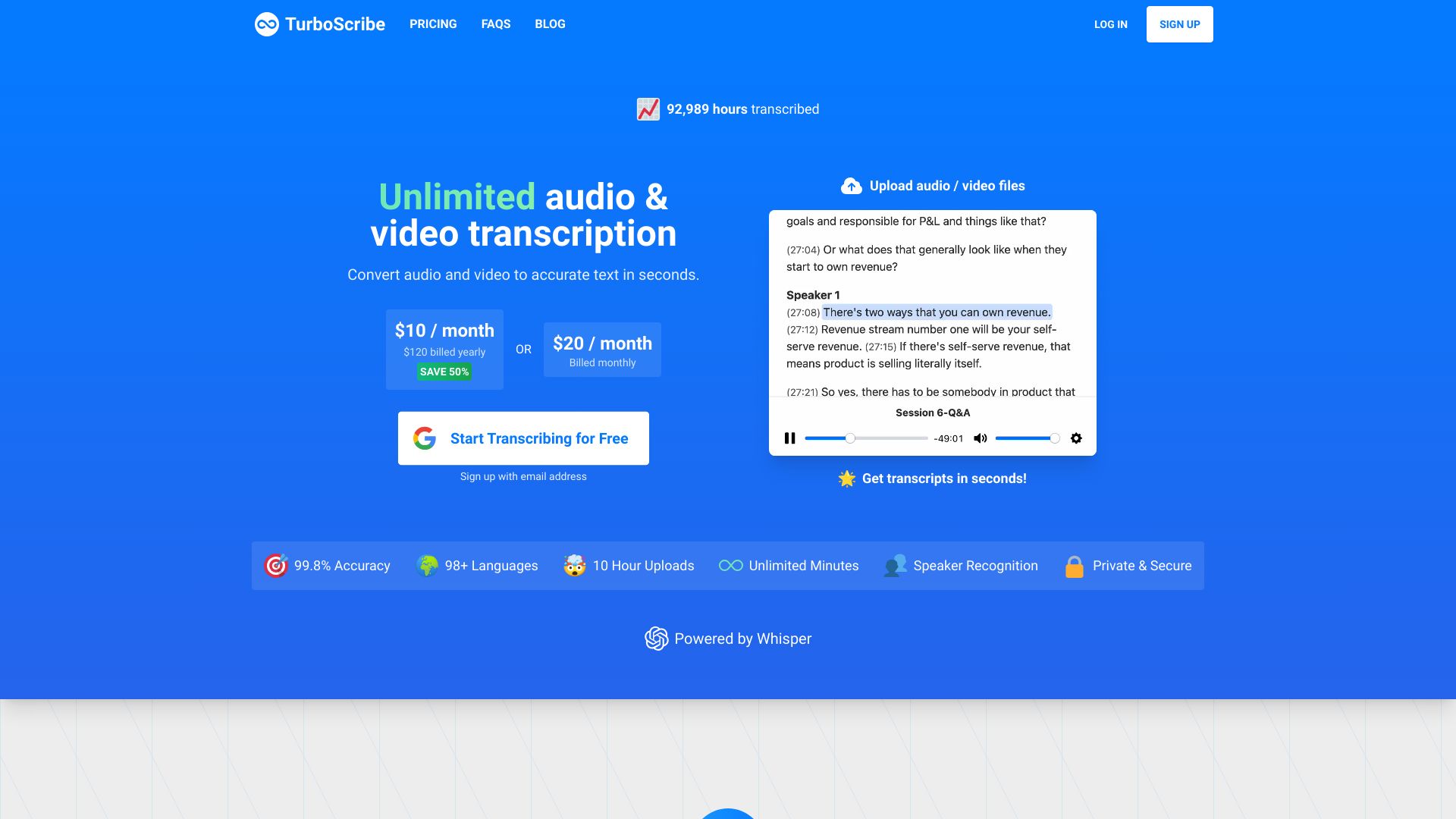 TurboScribe - AI Tool