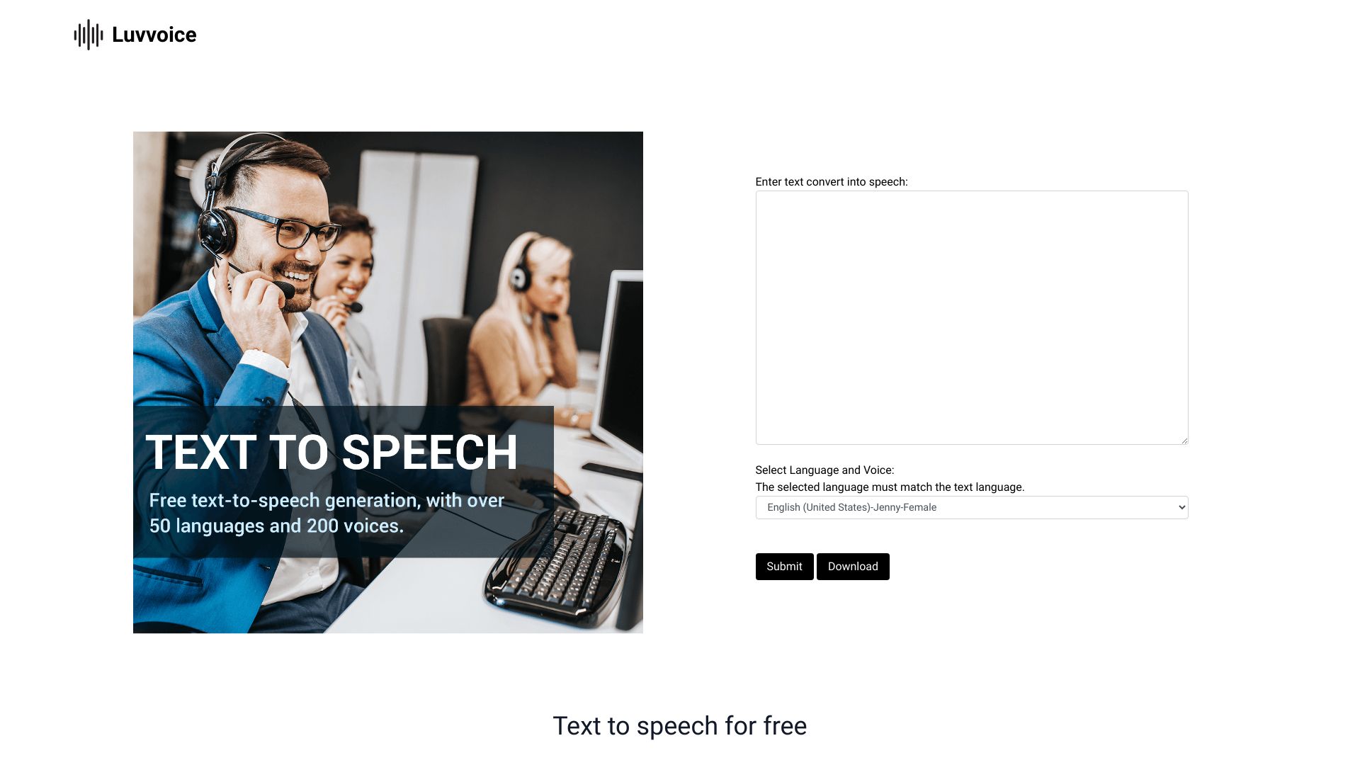 Luvvoice - Free Text to Speech - AI Tool
