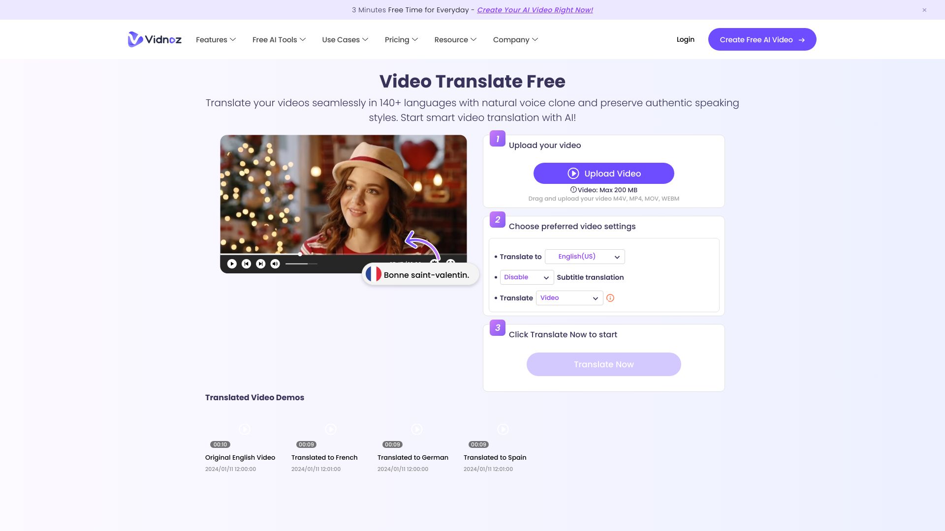 Vidnoz AI Video Translator - AI Tool