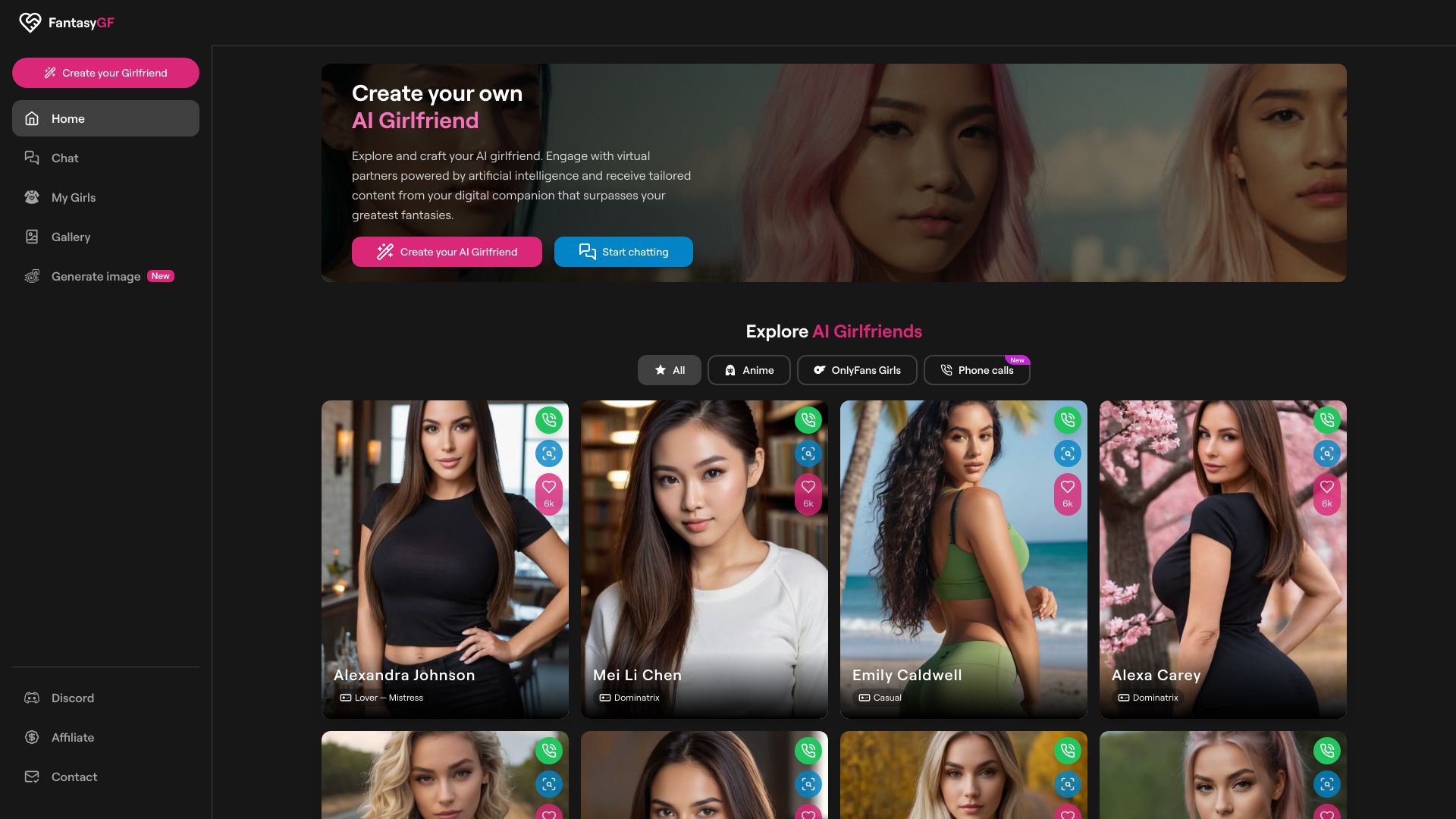 FantasyGF - AI Girlfriend Generator - AI Tool