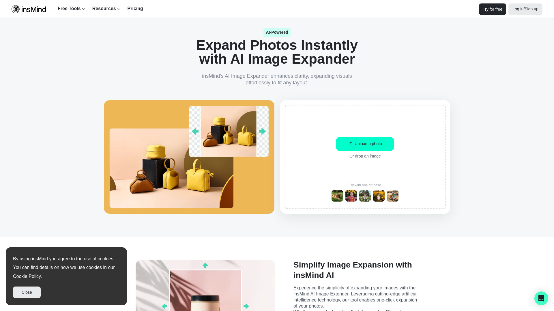 insMind AI Image Expander - AI Tool