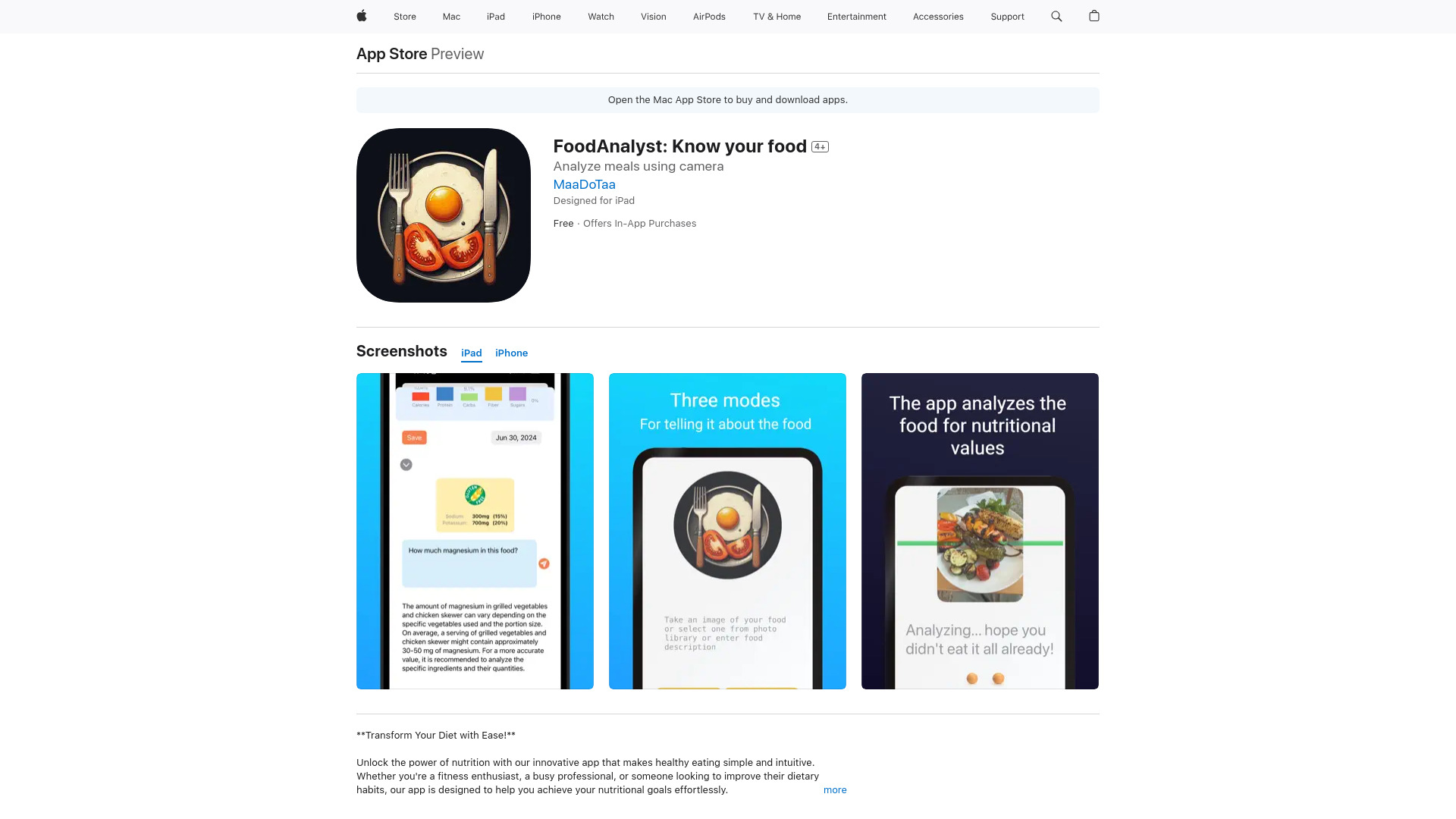 Join the FoodAnalyst - AI Tool