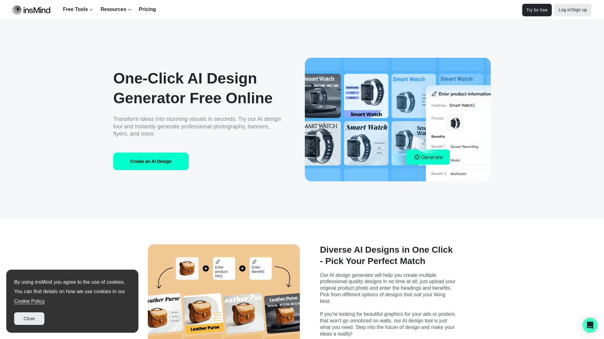 insMind AI Design Generator - AI Tool