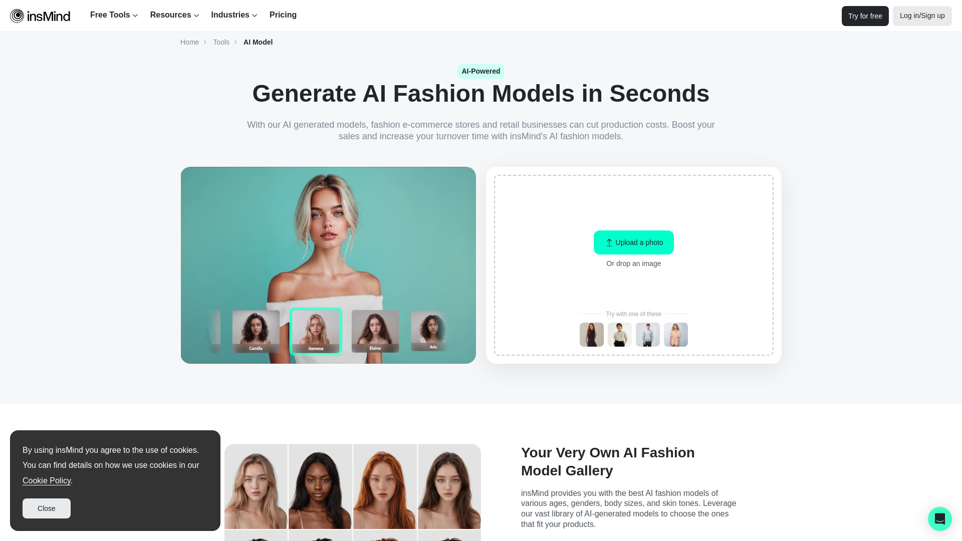 AI Fashion Models (Face Swap) by insMind - AI Tool