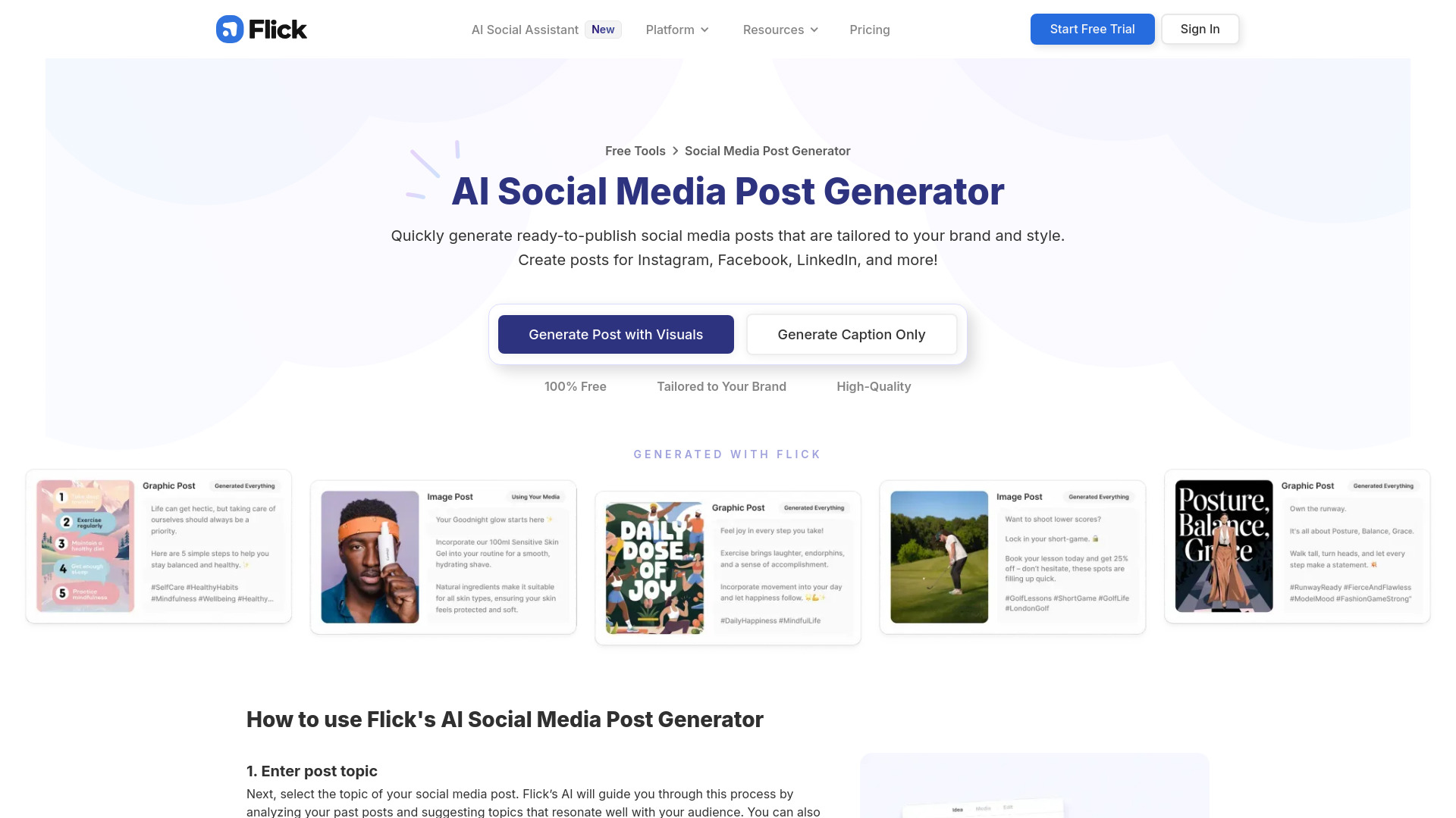 AI Social Post Generator - AI Tool