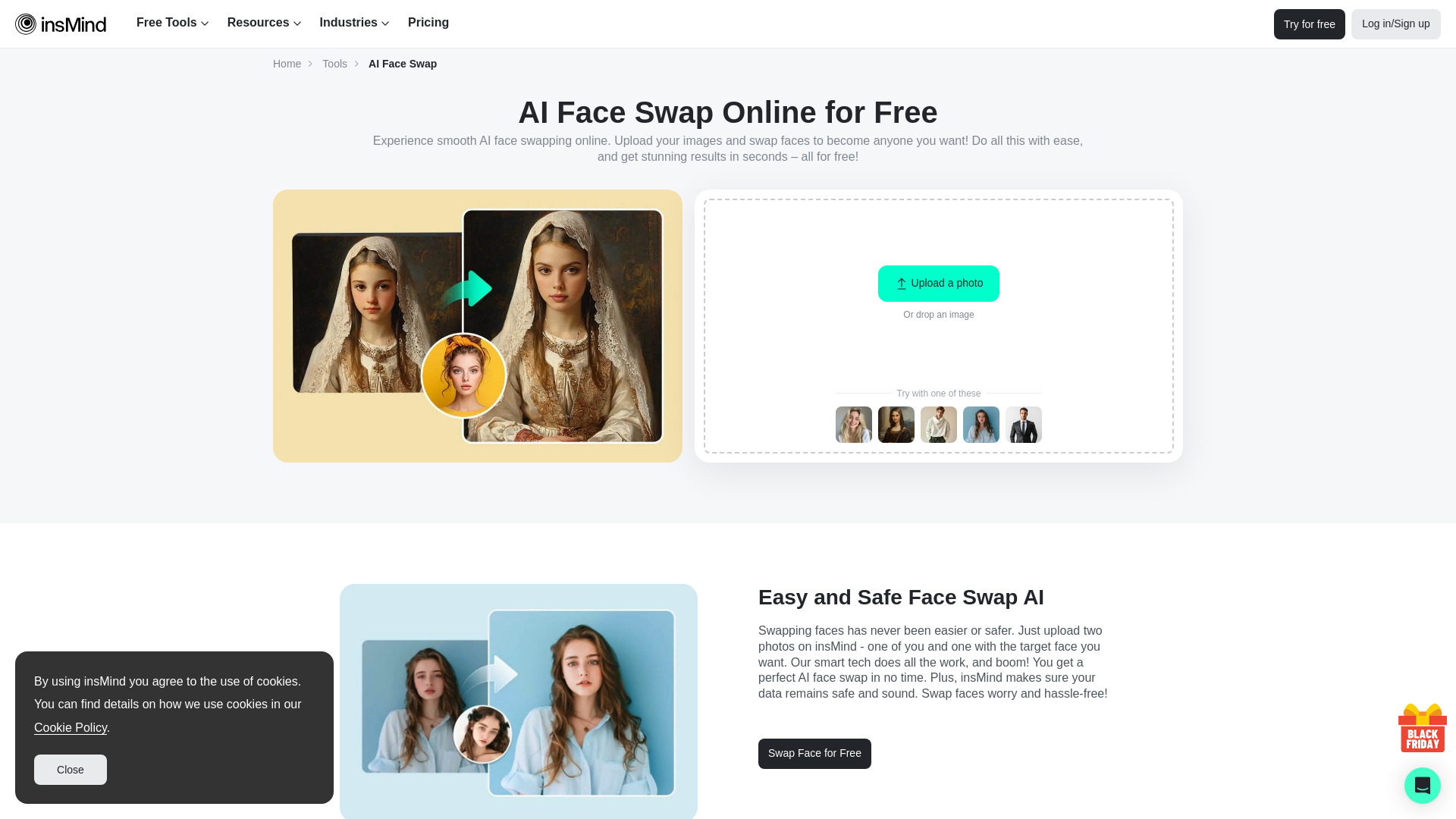 insMind AI Face Swap - AI Tool