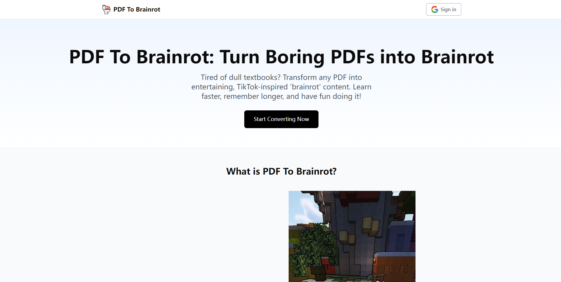 PDF To Brainrot AI - AI Tool