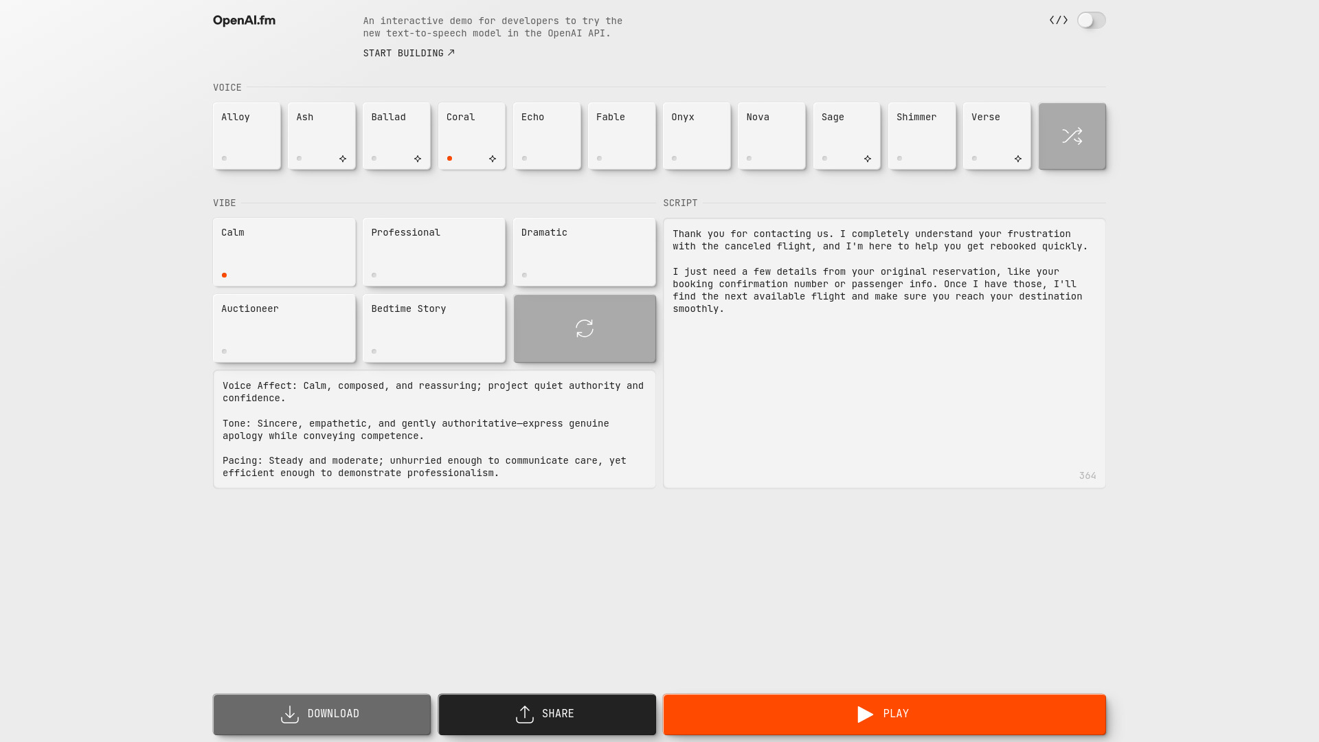 OpenAI.fm - AI Tool