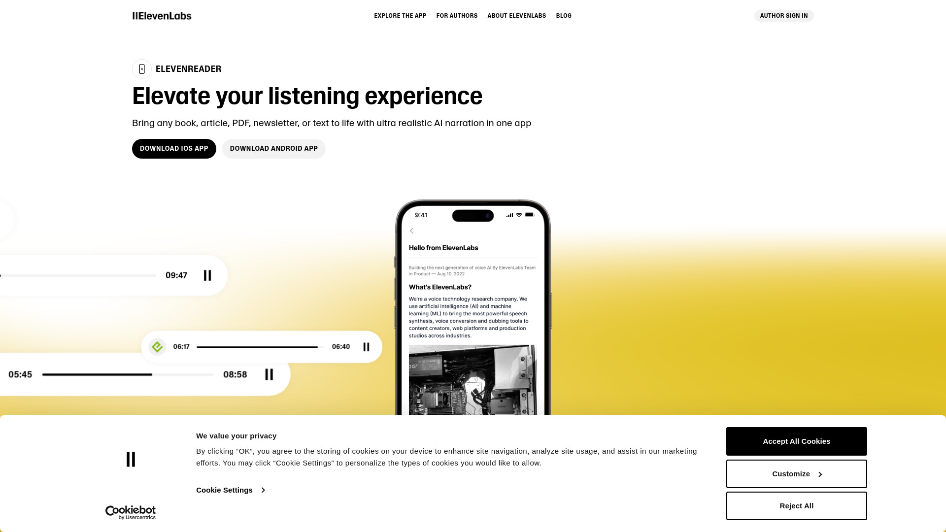Elevenreader by ElevenLabs - AI Tool