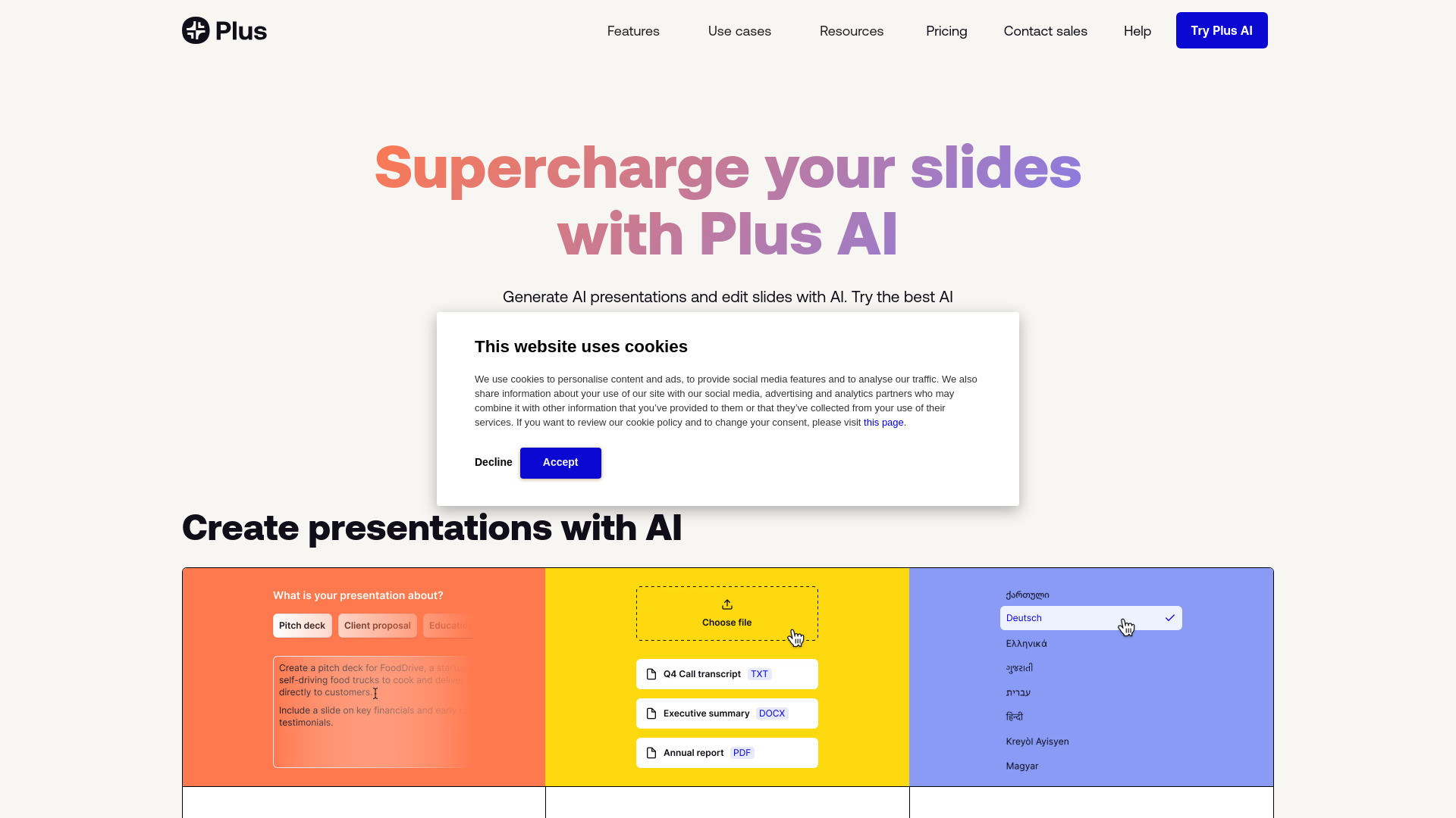 Plus AI Presentation Maker - AI Tool