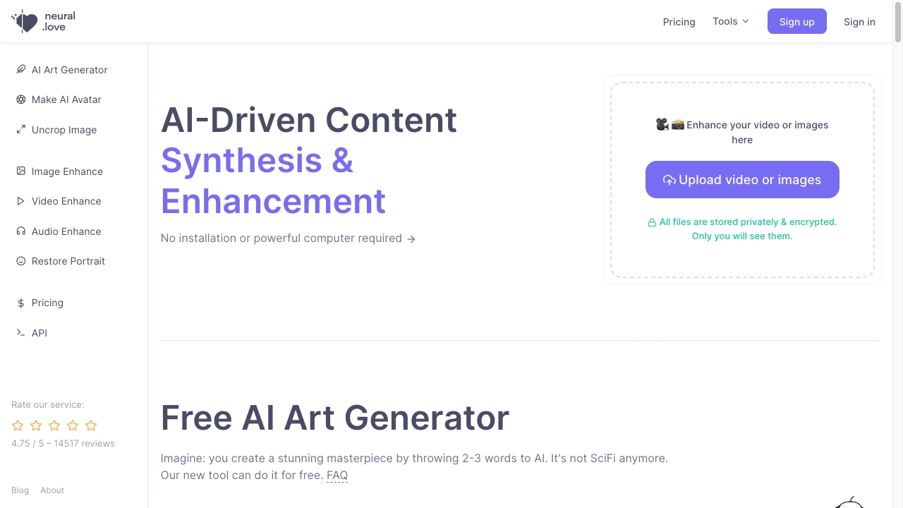 Neural.love Art Generator - AI Tool